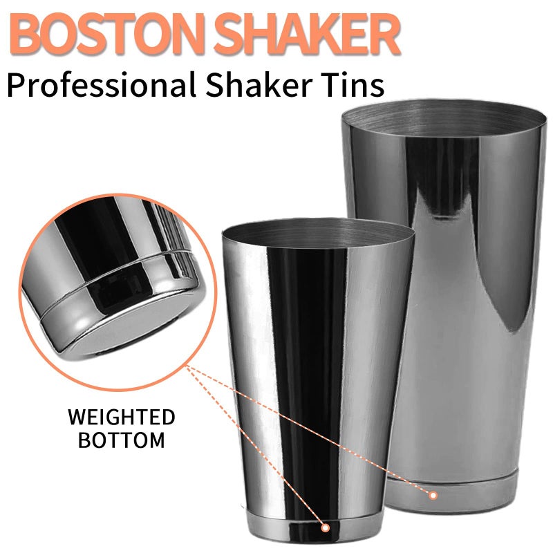 SuproBarware Stainless Steel Cocktail Shaker 2 Piece 18oz Unweighted & 28oz Weighted Professional Bartender Boston Shaker Drink Mixer for Bartending Essential Bar Tools - BLACK - Image 3